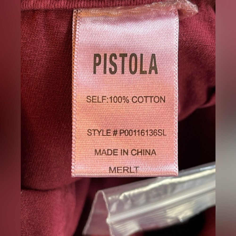 Pistola Tammy Trousers High Waisted Cropped Pants merlot Red Size 30. NWT - Picture 7 of 9